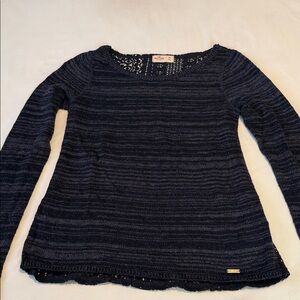 Women’s Hollister Navy Lace Detail Top